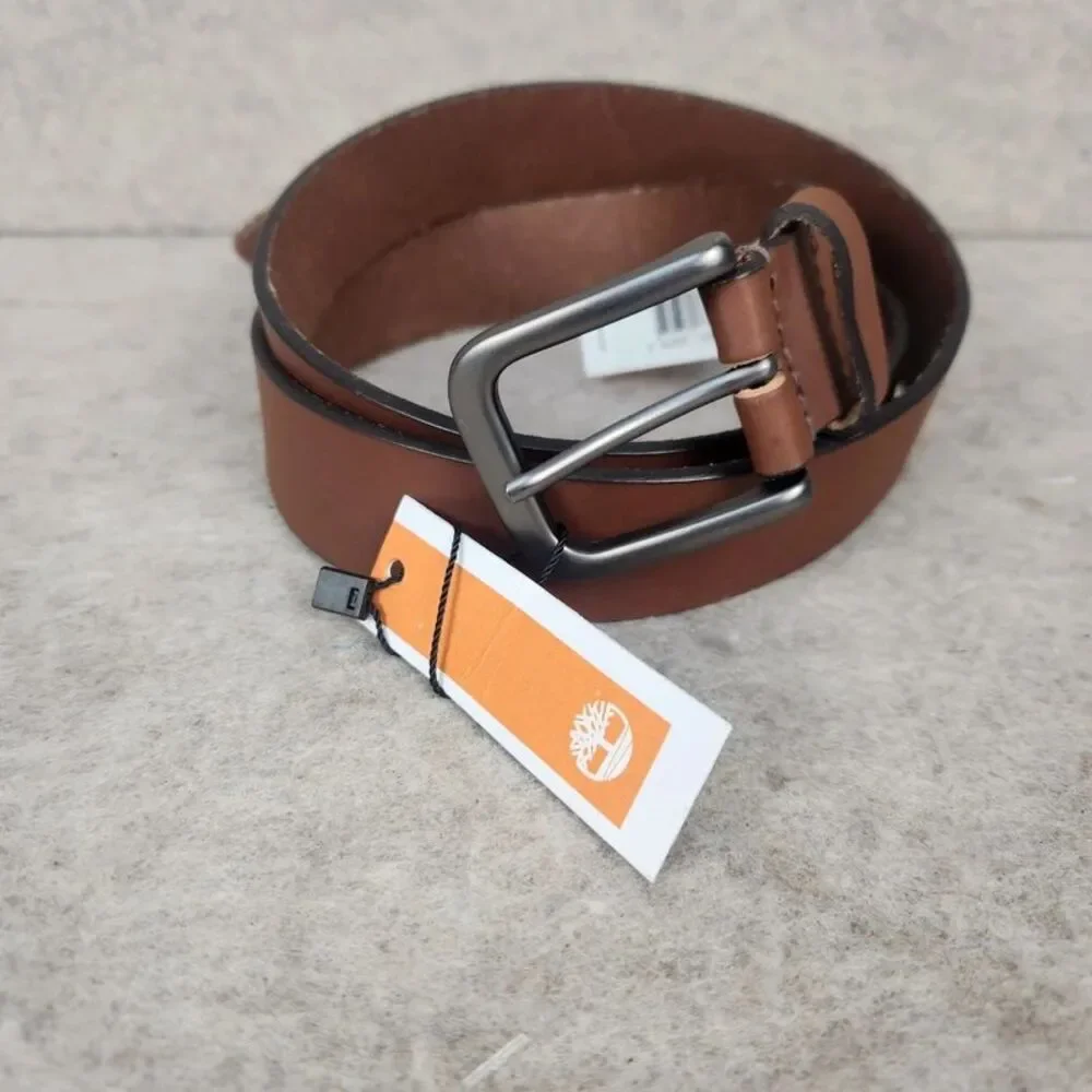 New With Tags Timberland Men's Brown Leather Belt Size 42
